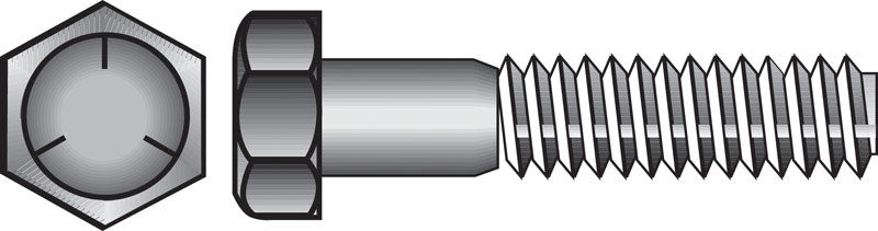 HILLMAN 7/16 in. D X 4-1/2 in. L Heat Treated Zinc Steel Hex Head Cap Screw 25 pk