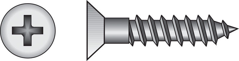 HILLMAN No. 6 Ga. X 1/2 in. L Phillips Zinc-Plated Coarse Wood Screws 100 pk