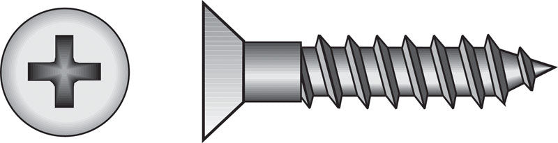 HILLMAN No. 12 Ga. X 3 in. L Phillips Zinc-Plated Coarse Wood Screws 100 pk