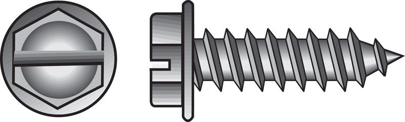HILLMAN No. 14 Ga. X 3/4 in. L Slotted Hex Washer Head Sheet Metal Screws 100 pk
