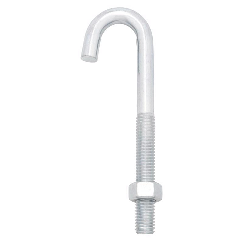 Hampton Small Zinc-Plated Silver Zinc 1.5625 in. L J-Bolt 325 lb 1 pk