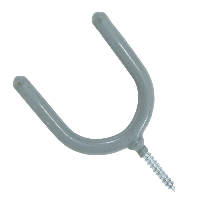 Crawford 4 in. L Vinyl Coated Gray Steel Medium Tool Hook Hook 15 lb. cap. 2 pk