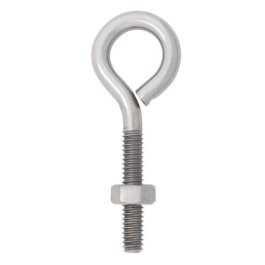 Hampton 1/4 in. X 2-5/8 in. L Stainless Stainless Steel Eyebolt Nut Included