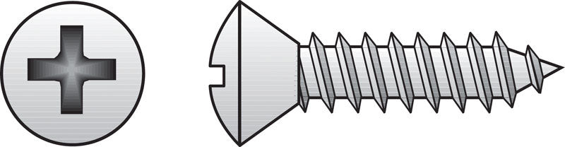 HILLMAN No. 4 Ga. X 3/4 in. L Phillips Oval Head Sheet Metal Screws 100 pk