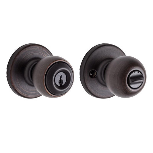 Kwikset Polo Venetian Bronze Entry Door Knob 1-3/4 in.