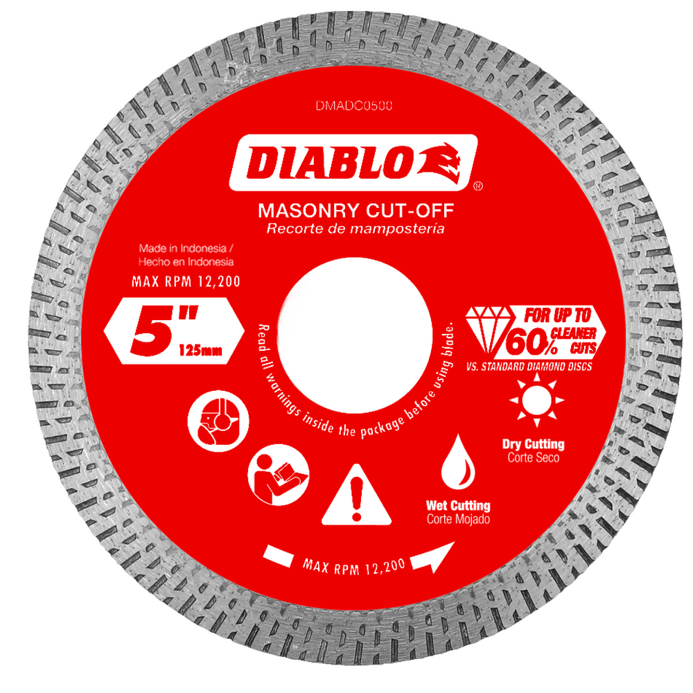 Diablo 5 in. D X 7/8 in. X .055 in. thick Diamond Masonry Cut-Off Disc 1 pk