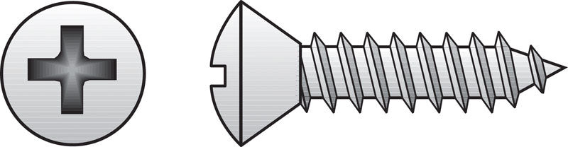 HILLMAN No. 12 Ga. X 1-1/4 in. L Phillips Oval Head Sheet Metal Screws 100 pk
