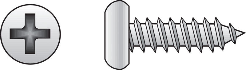 HILLMAN No. 6 Ga. X 1 in. L Phillips Pan Head Sheet Metal Screws 100 pk