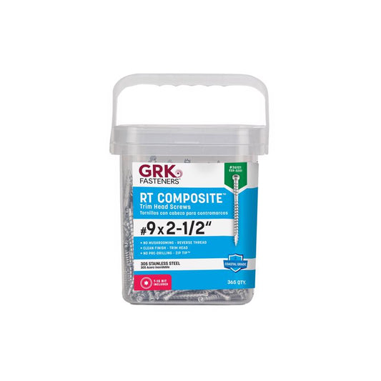 GRK Fasteners No. 9 X 2-1/2 in. L Star Climatek Coarse Trim Screws 365 pk