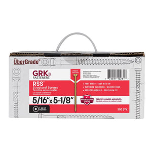 GRK Fasteners 5/16 in. X 5-1/8 in. L Star Hex Head W-Cut Structural Screws 10231 300 pk
