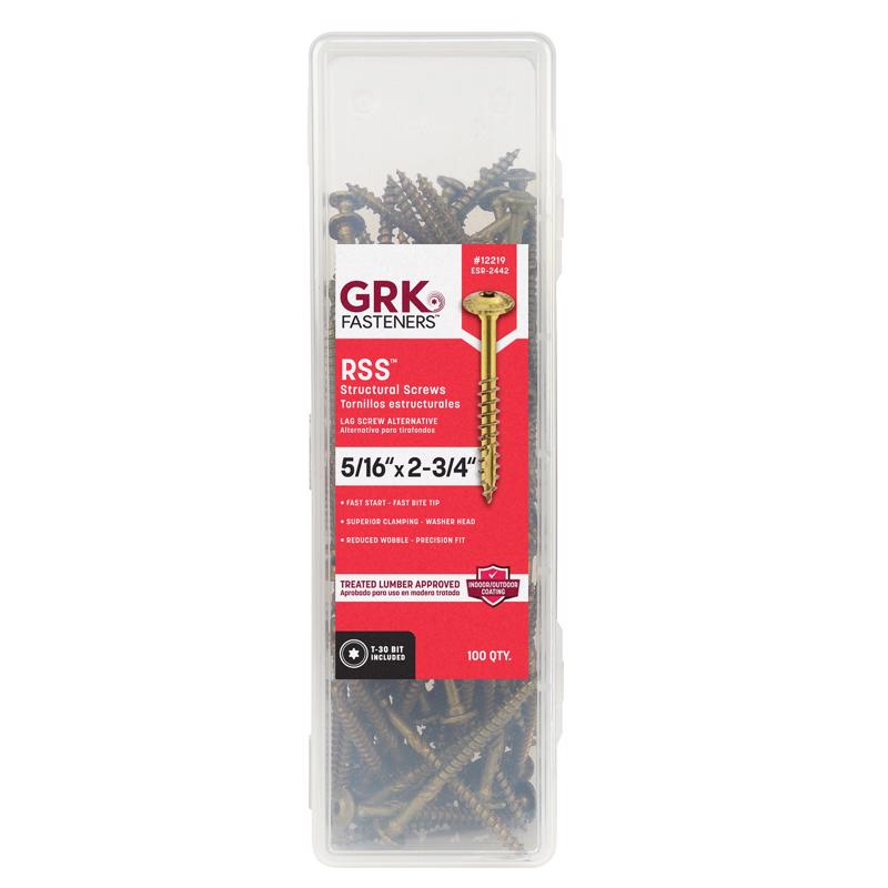 GRK Fasteners 5/16 in. in. X 2-3/4 in. L Star Hex Head W-Cut Structural Screws