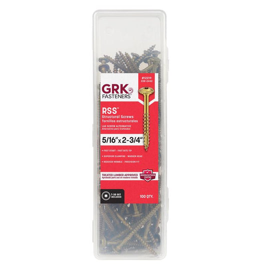 GRK Fasteners 5/16 in. in. X 2-3/4 in. L Star Hex Head W-Cut Structural Screws