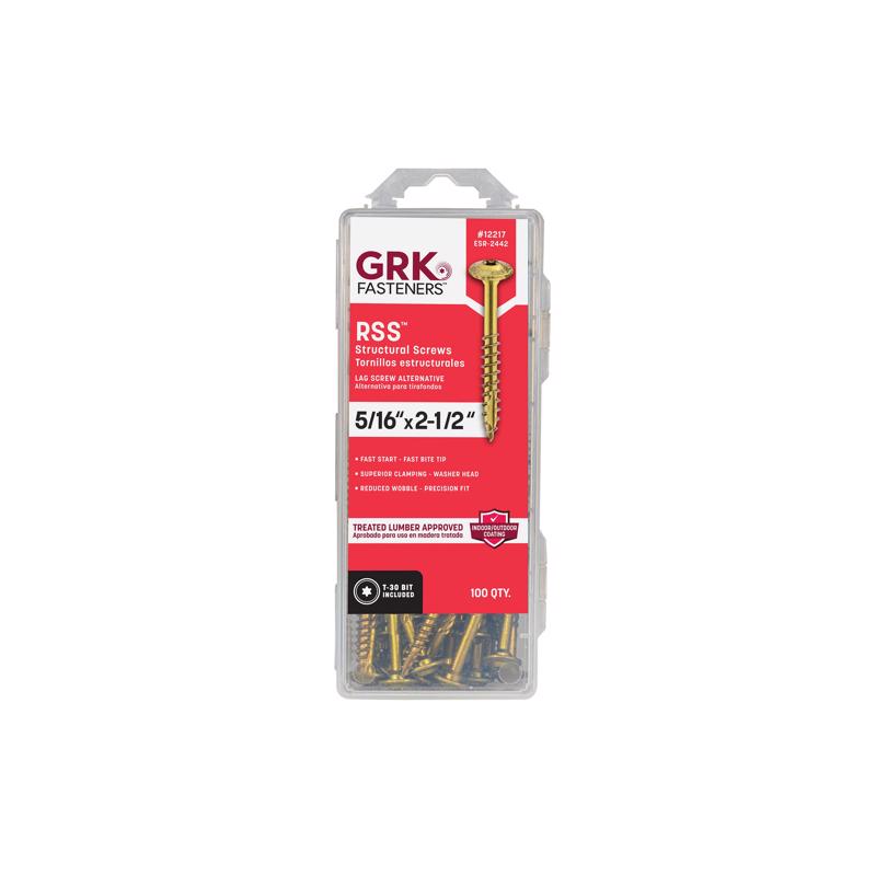 GRK Fasteners 5/16 in. in. X 2-1/2 in. L Star Hex Head W-Cut Structural Screws