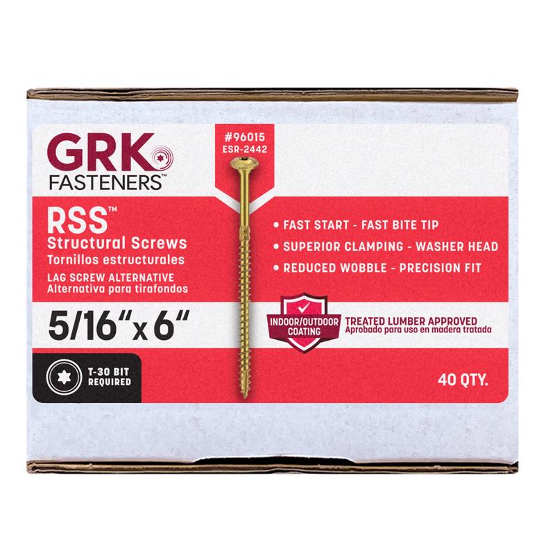 GRK Fasteners 5/16 in. in. X 6 in. L Star Hex Head W-Cut Structural Screws
