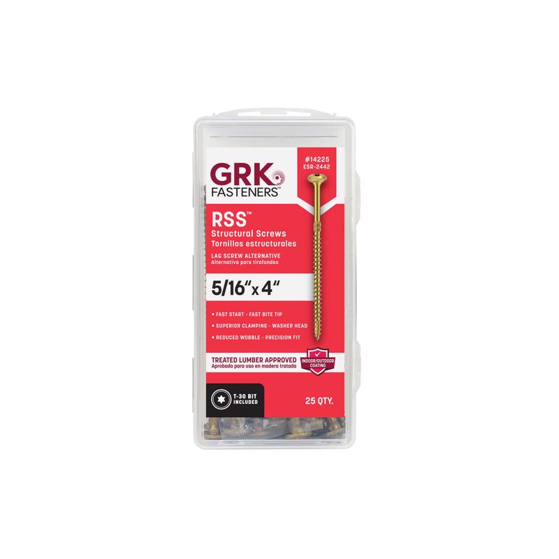 GRK Fasteners 5/16 in. in. X 4 in. L Star Hex Head W-Cut Structural Screws