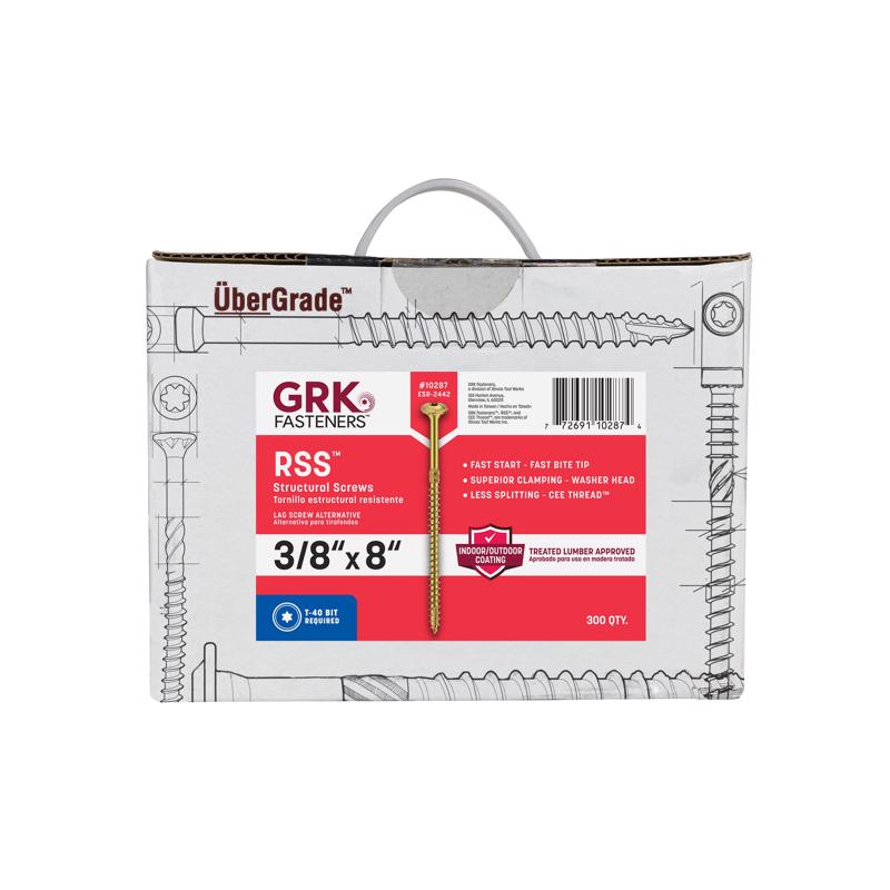 GRK Fasteners 3/8 in. in-lb X 8 in. L Star Hex Head W-Cut Structural Screws