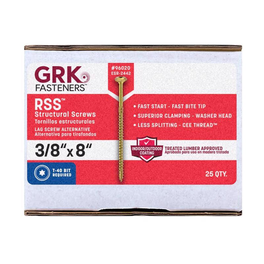GRK Fasteners 5/16 in. in. X 8 in. L Star Hex Head W-Cut Structural Screws