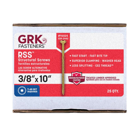 GRK Fasteners 3/8 in. in. X 10 in. L Star Hex Head W-Cut Structural Screws