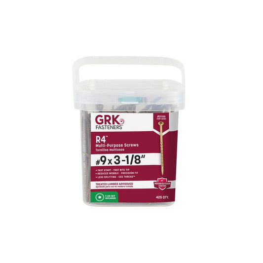 GRK Fasteners No. 9 X 3-1/8 in. L Star Climatek W-Cut Multi-Purpose Screws 425 pk