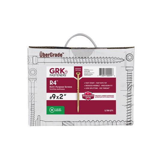 GRK Fasteners No. 9 X 2 in. L Star Climatek W-Cut Multi-Purpose Screws 3700 pk