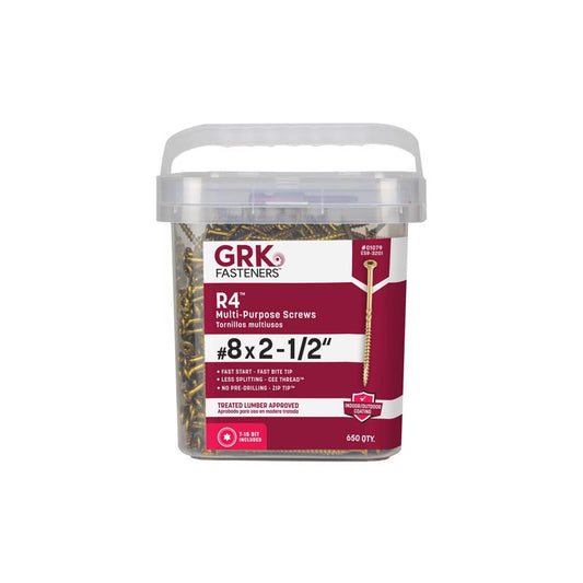 GRK Fasteners No. 8 X 2-1/2 in. L Star Climatek W-Cut Multi-Purpose Screws 650 pk