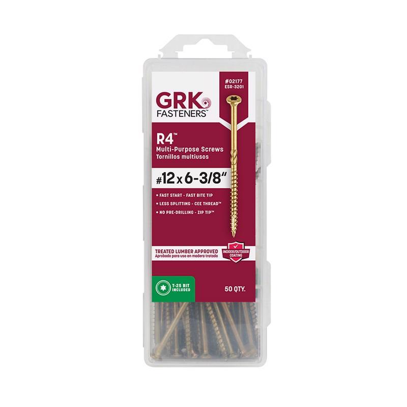 GRK Fasteners No. 12 X 6-3/8 in. L Star Climatek W-Cut Framing Screws 50 pk