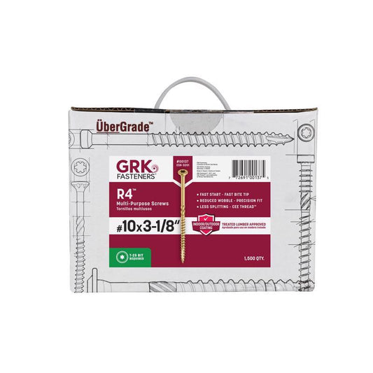 GRK Fasteners No. 10 X 3-1/8 in. L Star Climatek W-Cut Multi-Purpose Screws 1500 pk