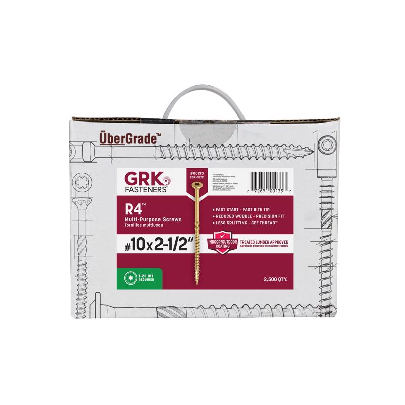 GRK Fasteners No. 10 X 2-1/2 in. L Star Climatek W-Cut Multi-Purpose Screws 2500 pk