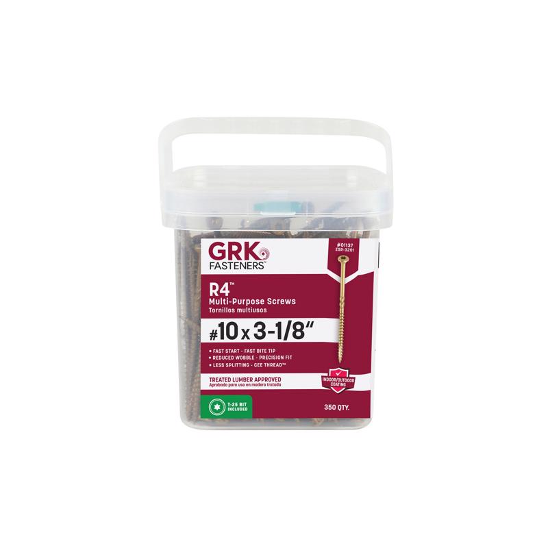 GRK Fasteners No. 10 X 3-1/8 in. L Star Climatek W-Cut Multi-Purpose Screws 350 pk