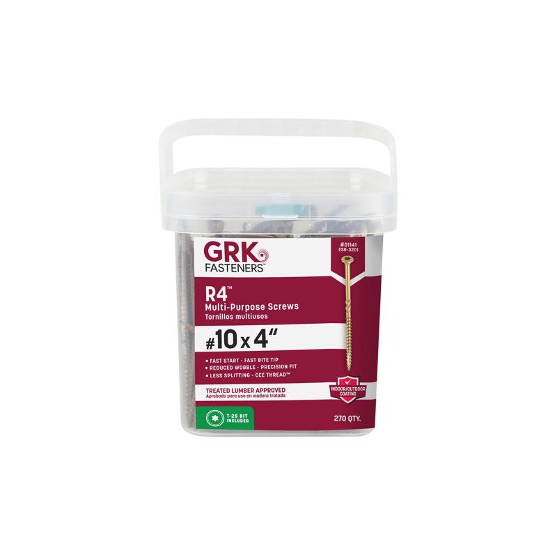 GRK Fasteners No. 10 X 4 in. L Star Climatek W-Cut Multi-Purpose Screws 270 pk