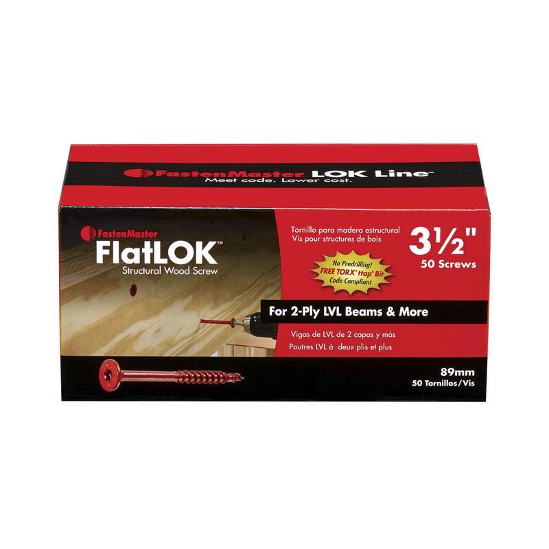 FastenMaster FlatLok No. 14 x 3-1/2 in. L Torx Ttap Epoxy Coarse Wood Screws 1 pk