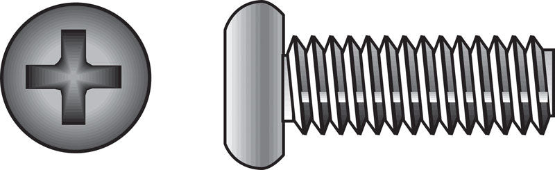 HILLMAN No. 6-32 Ga. X 1/2 in. L Phillips Pan Head Stainless Steel Machine Screws 100 pk