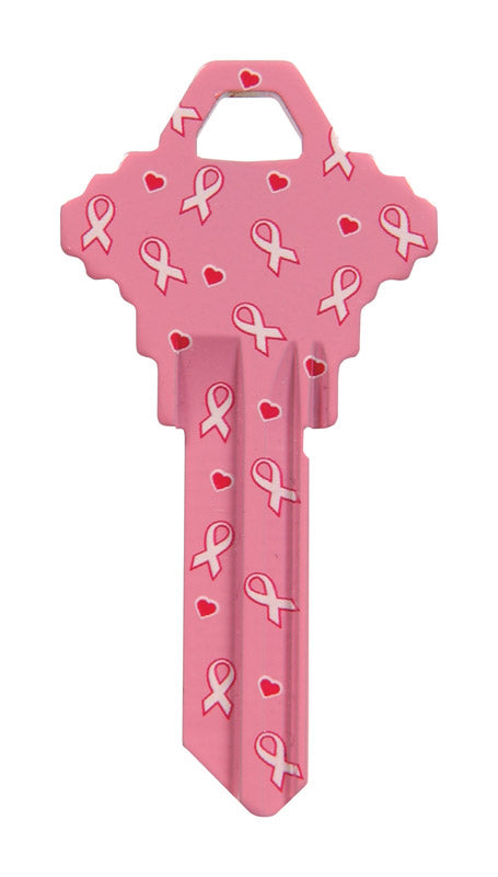 HILLMAN Breast Cancer Ribbon House/Office Universal Key Blank Single