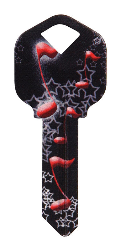 HILLMAN Wackey Music Notes House/Office Universal Key Blank Single