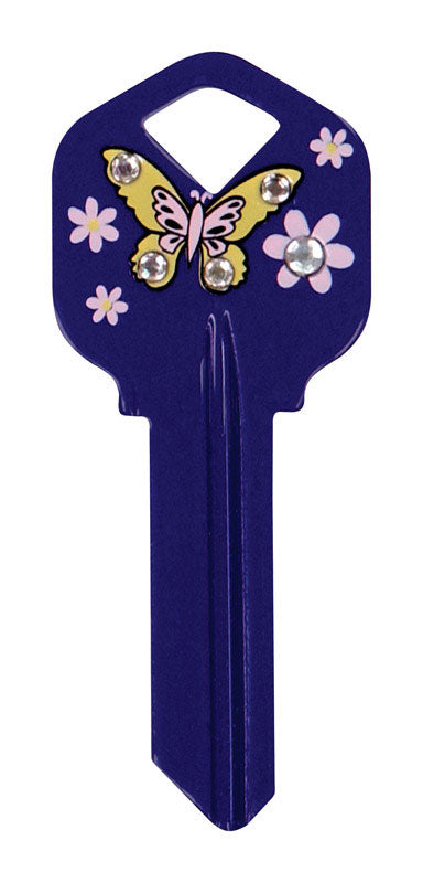 HILLMAN DIVA Butterfly House/Office Universal Key Blank Single Purple