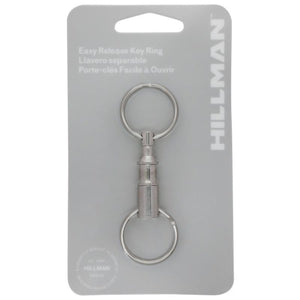 HILLMAN Metal Silver Valet Keychain 701278, Pack of 5