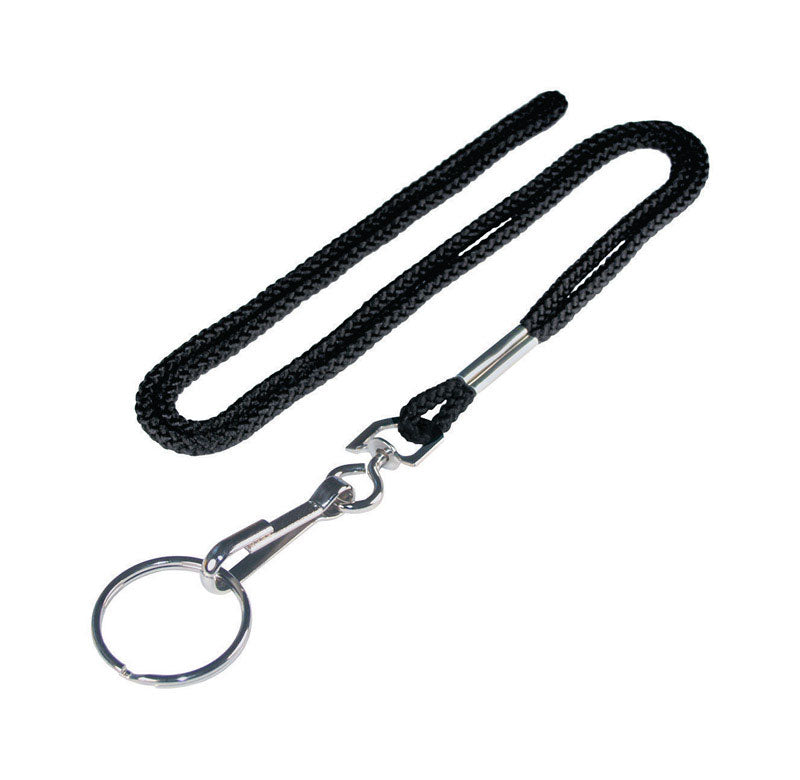 HILLMAN Polyester Black/Silver Sporting Accessories Lanyard