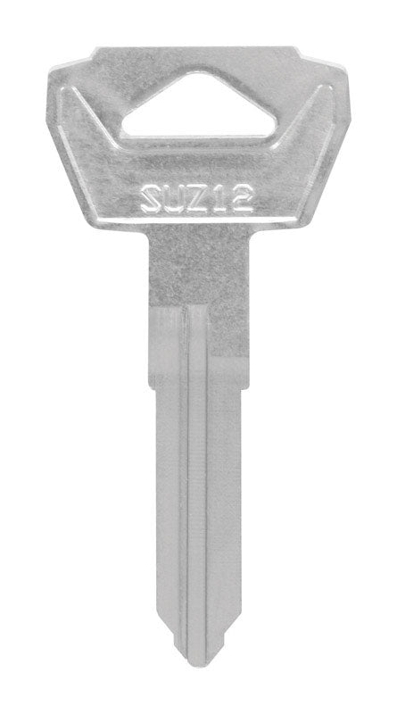HILLMAN Traditional Key Motorcycle Key Blank Double For Suzuki Silver