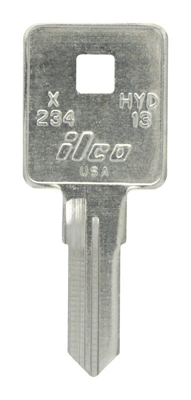 HILLMAN Traditional Key Motorcycle Key Blank HYD-13 Double For Harley Silver