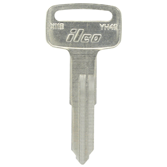 HILLMAN Traditional Key Motorcycle Key Blank Double For Yamaha Silver