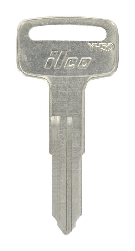 HILLMAN Traditional Key Motorcycle Key Blank Double For Yamaha Black/Silver