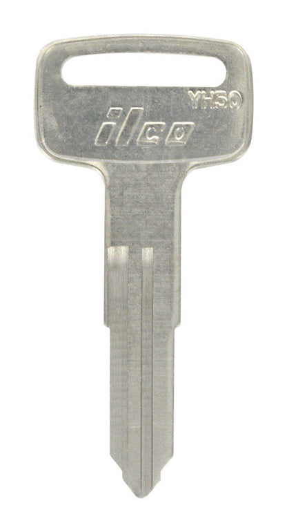 HILLMAN Traditional Key Motorcycle Key Blank Double For Yamaha Black/Silver