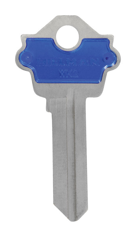 HILLMAN ColorPlus Traditional Key House/Office Key Blank Single Blue
