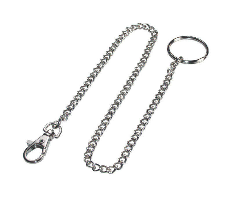 HILLMAN Metal Silver Belt Hooks/Pocket Chains Safety Chain