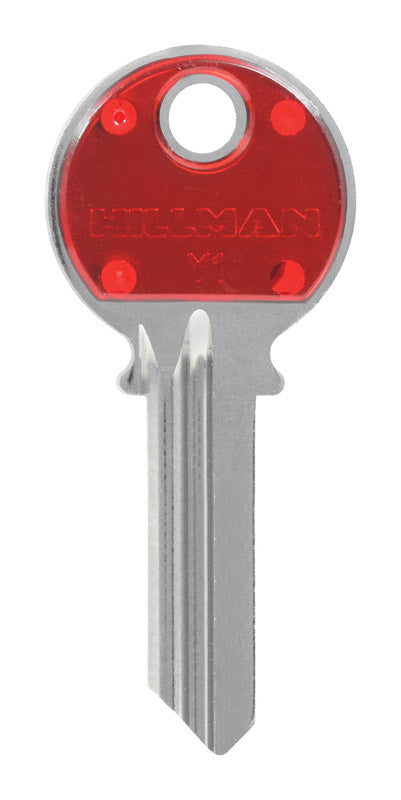 HILLMAN ColorPlus Traditional Key House/Office Key Blank Single Red
