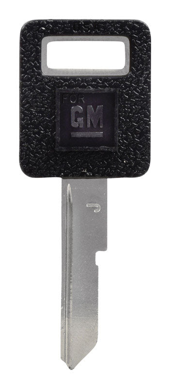 HILLMAN Traditional Key Automotive Key Blank Single For GM Black/Silver