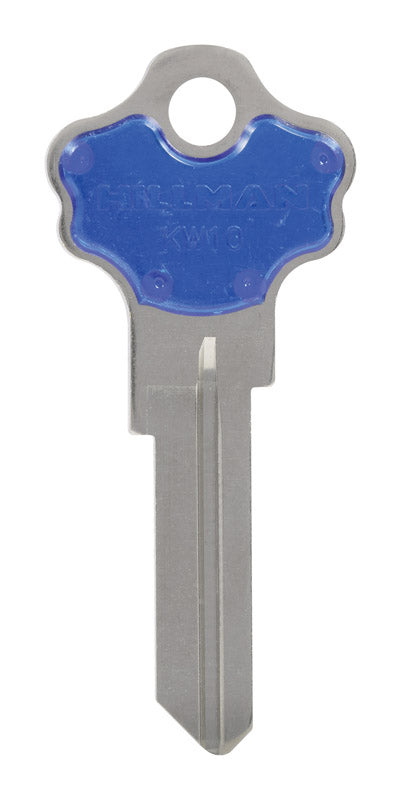 HILLMAN ColorPlus Traditional Key House/Office Key Blank Single Blue/Silver