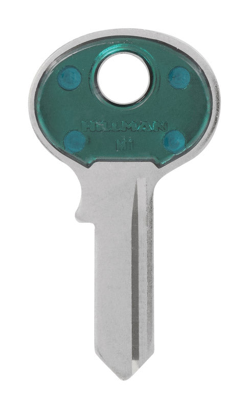 HILLMAN ColorPlus Traditional Key Padlock Key Blank Single Green/Silver