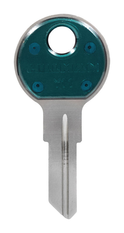 HILLMAN ColorPlus Traditional Key House/Office Key Blank Single Green/Silver