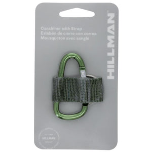 HILLMAN Steel Multicolored Carabiner with Strap Carabiner 711086, Pack of 5